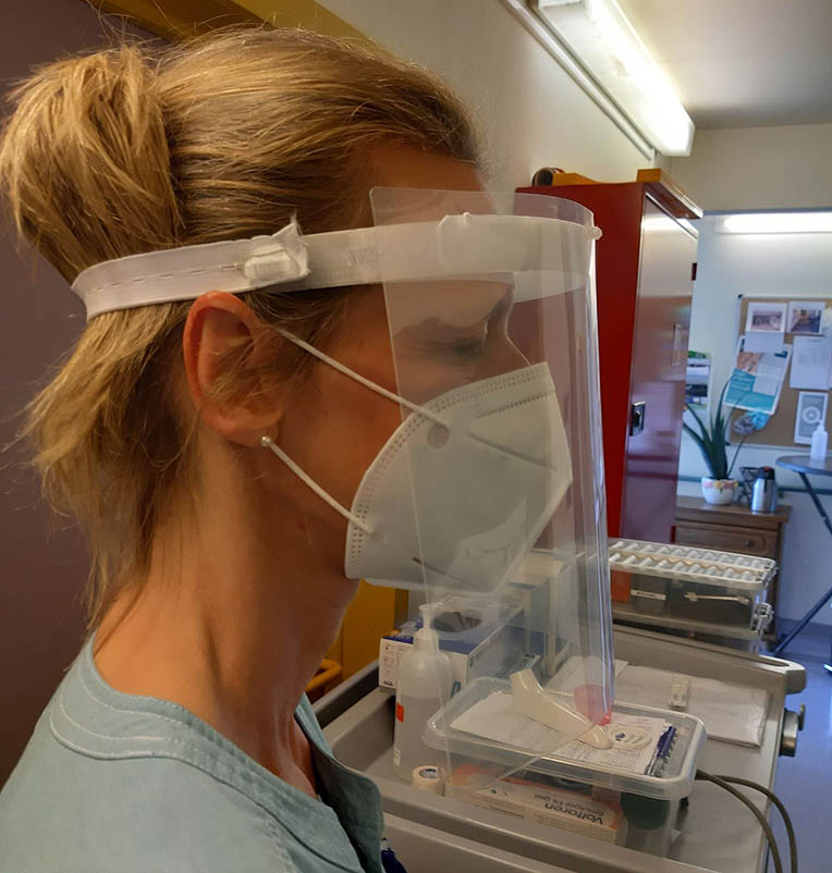 Gelaatsbeschermer/Spatmasker